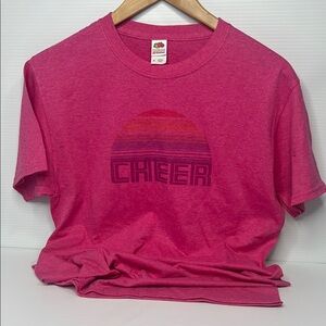 CHEER Pink Short Sleeve Graphic Tee